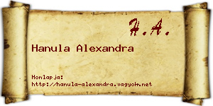 Hanula Alexandra névjegykártya