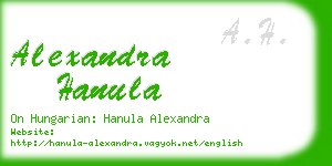 alexandra hanula business card